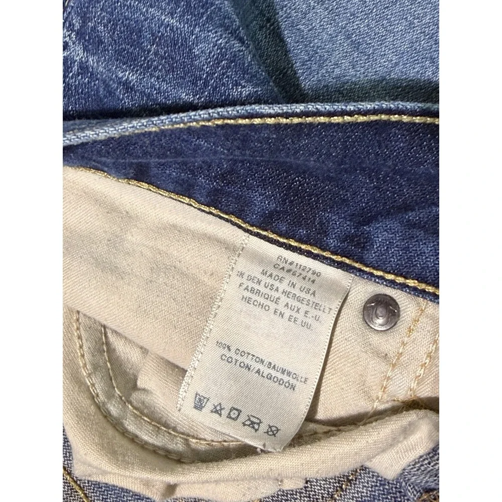 True Religion Geno Relaxed Slim Jeans Men's 34 USA Flap Pocket Medium Wash